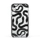 Snake Pattern Apple iPhone XR Impact Case Black Edge on Silver Phone