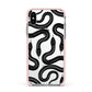 Snake Pattern Apple iPhone Xs Impact Case Pink Edge on Silver Phone