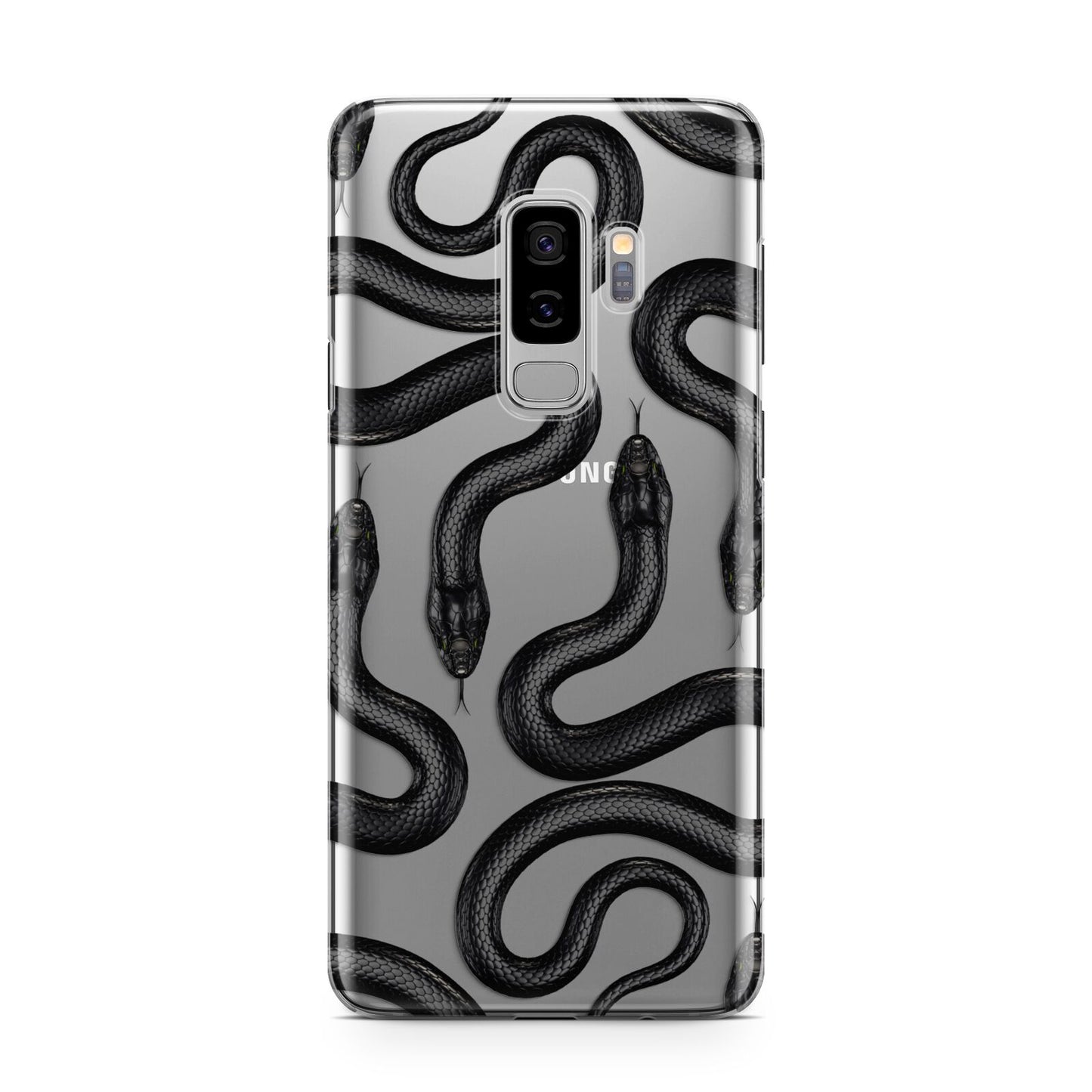 Snake Pattern Samsung Galaxy S9 Plus Case on Silver phone