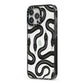 Snake Pattern iPhone 13 Pro Max Black Impact Case Side Angle on Silver phone