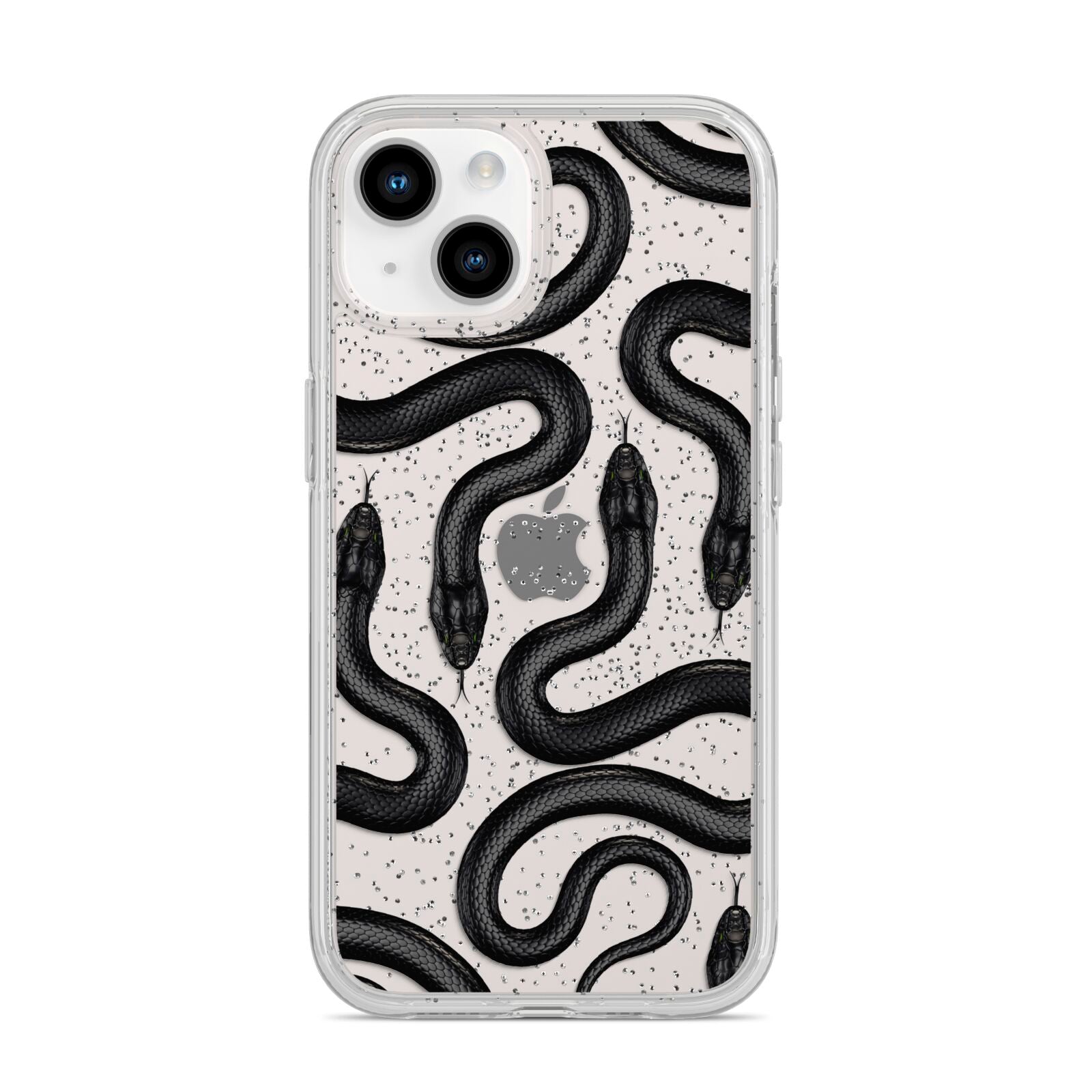 Snake Pattern iPhone 14 Glitter Tough Case Starlight