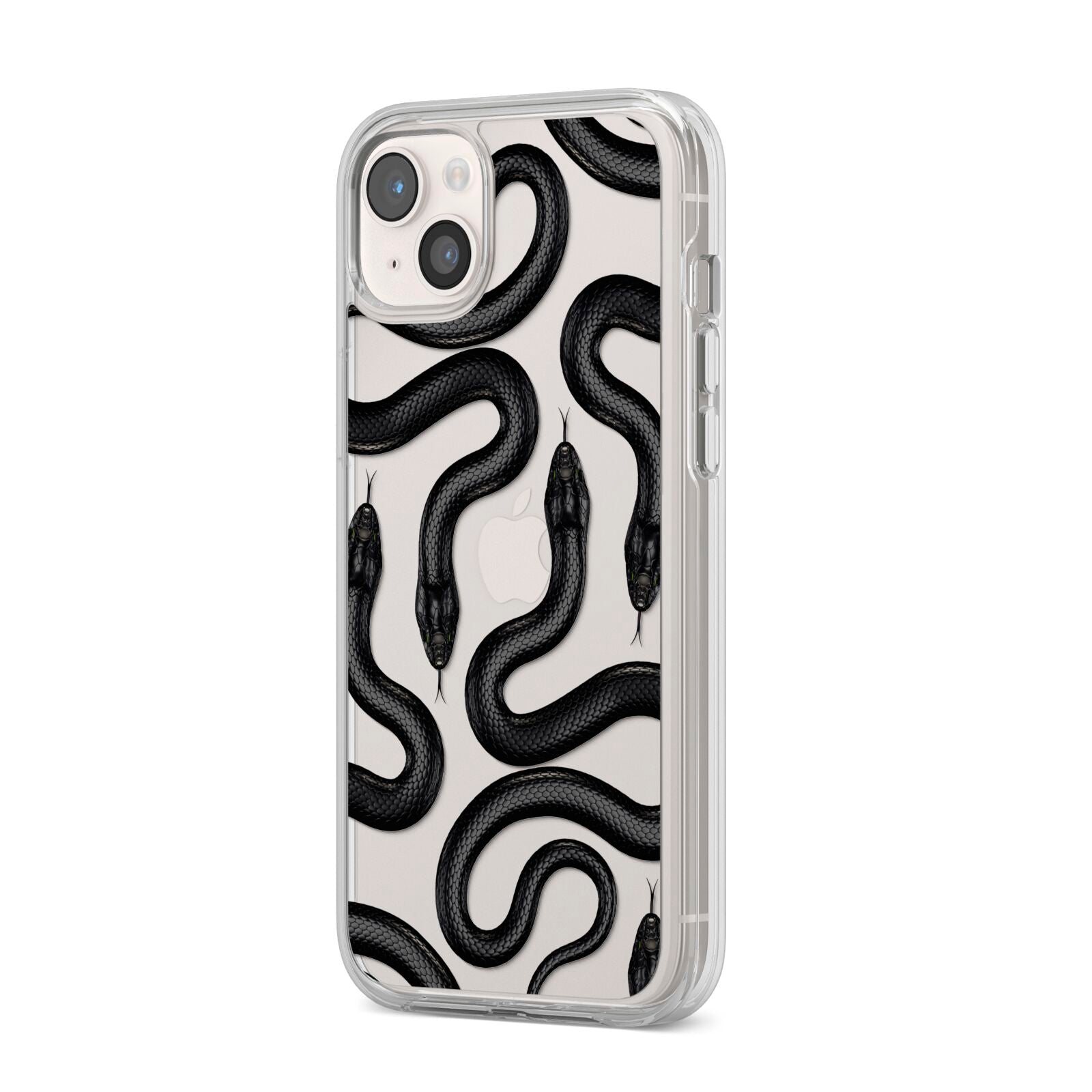 Snake Pattern iPhone 14 Plus Clear Tough Case Starlight Angled Image