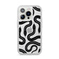 Snake Pattern iPhone 14 Pro Clear Tough Case Silver
