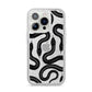 Snake Pattern iPhone 14 Pro Glitter Tough Case Silver