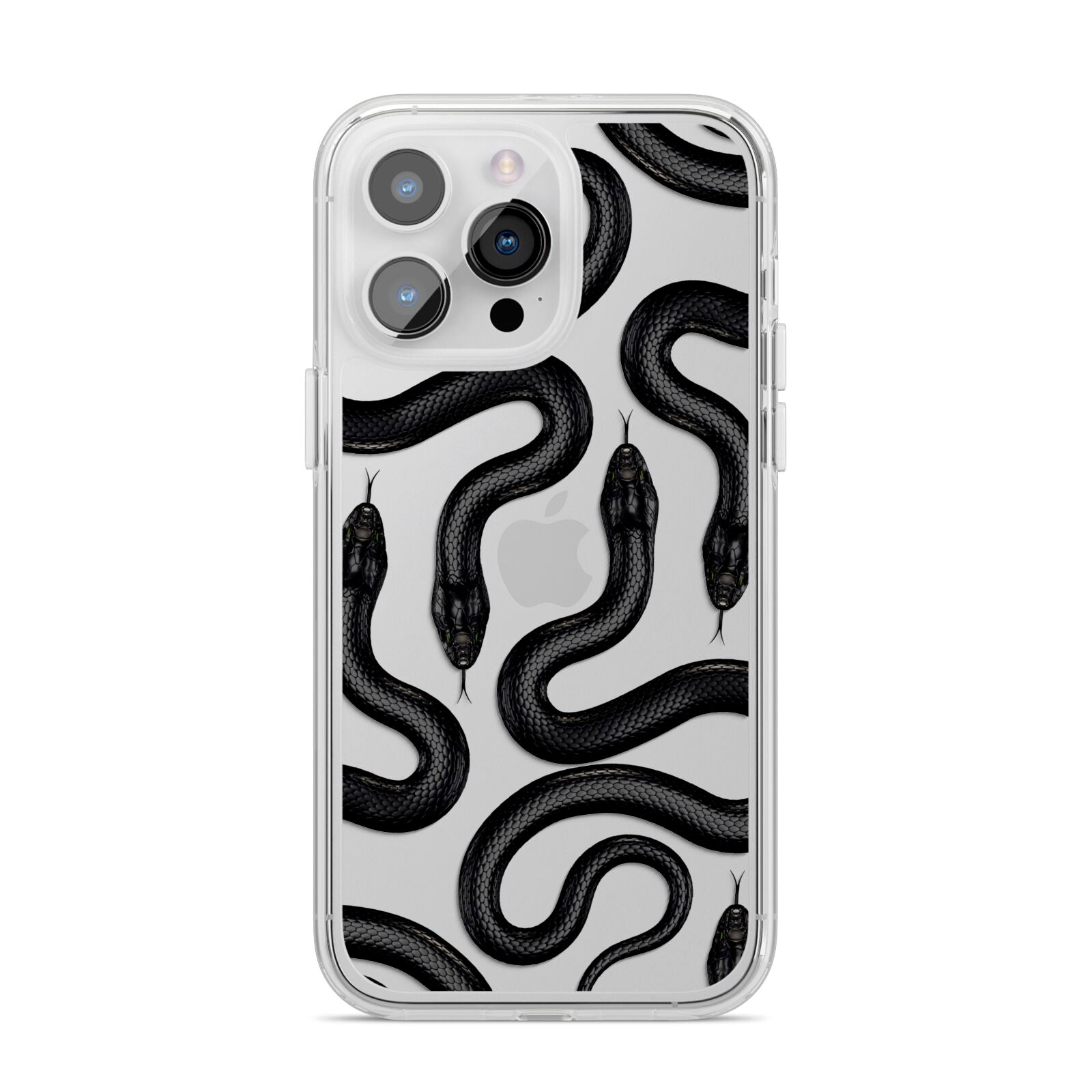 Snake Pattern iPhone 14 Pro Max Clear Tough Case Silver