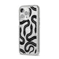 Snake Pattern iPhone 14 Pro Max Glitter Tough Case Silver Angled Image