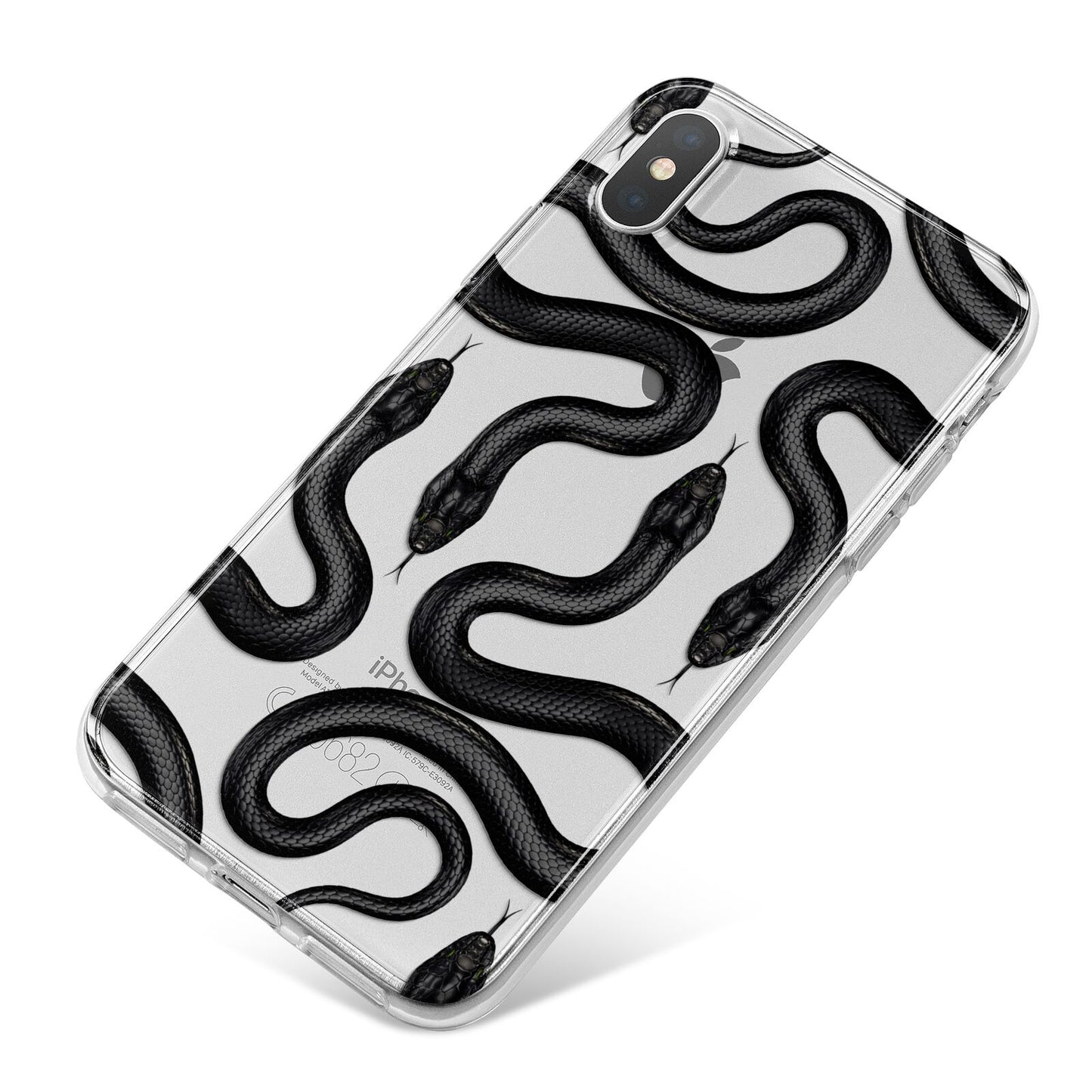 Snake Pattern iPhone X Bumper Case on Silver iPhone