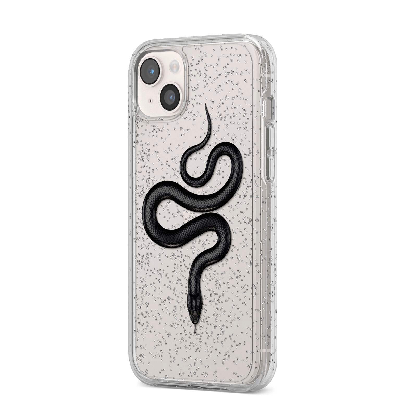 Snake iPhone 14 Plus Glitter Tough Case Starlight Angled Image