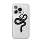 Snake iPhone 14 Pro Clear Tough Case Silver
