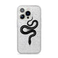 Snake iPhone 14 Pro Glitter Tough Case Silver
