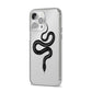 Snake iPhone 14 Pro Max Clear Tough Case Silver Angled Image