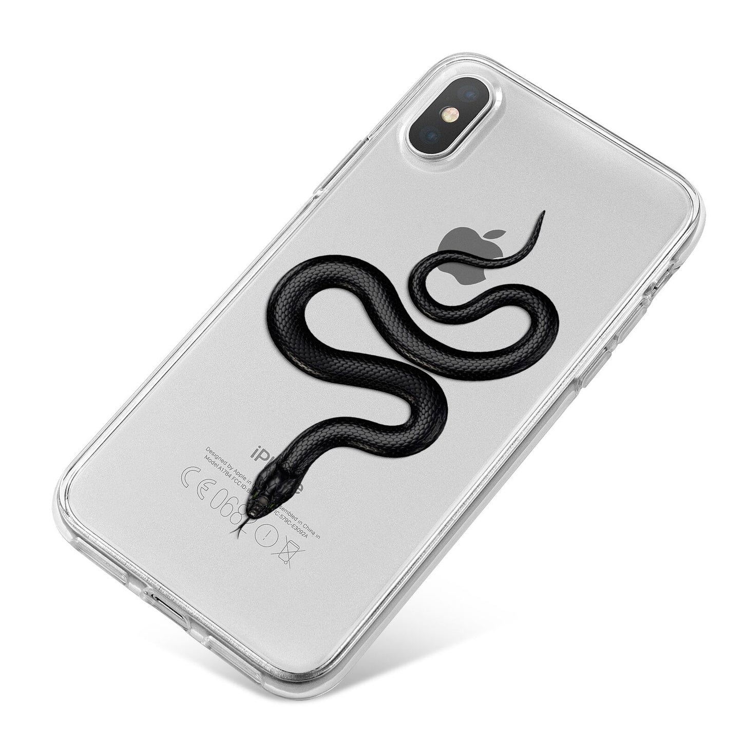 Snake iPhone X Bumper Case on Silver iPhone