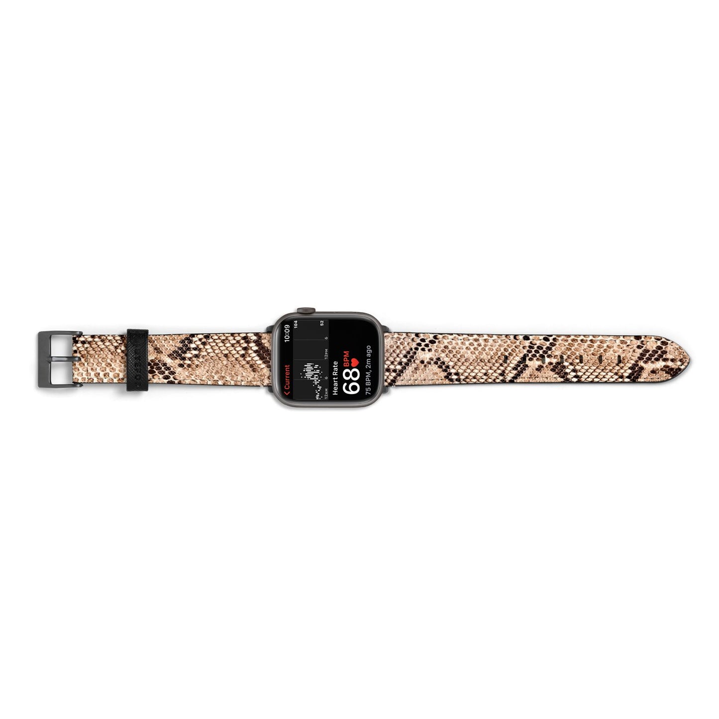 Snakeskin Apple Watch Strap Size 38mm Landscape Image Space Grey Hardware