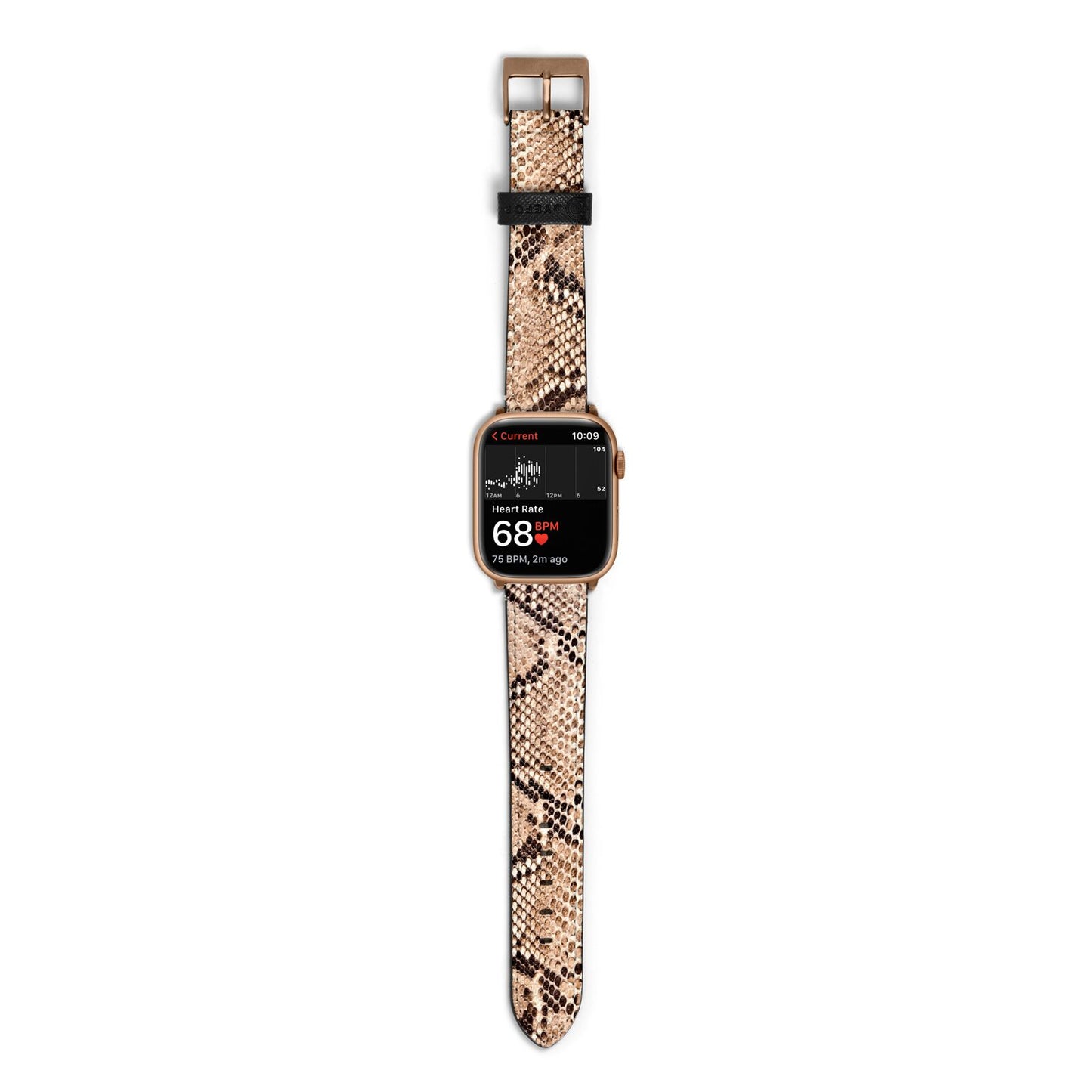 Snakeskin Apple Watch Strap Size 38mm with Gold Hardware