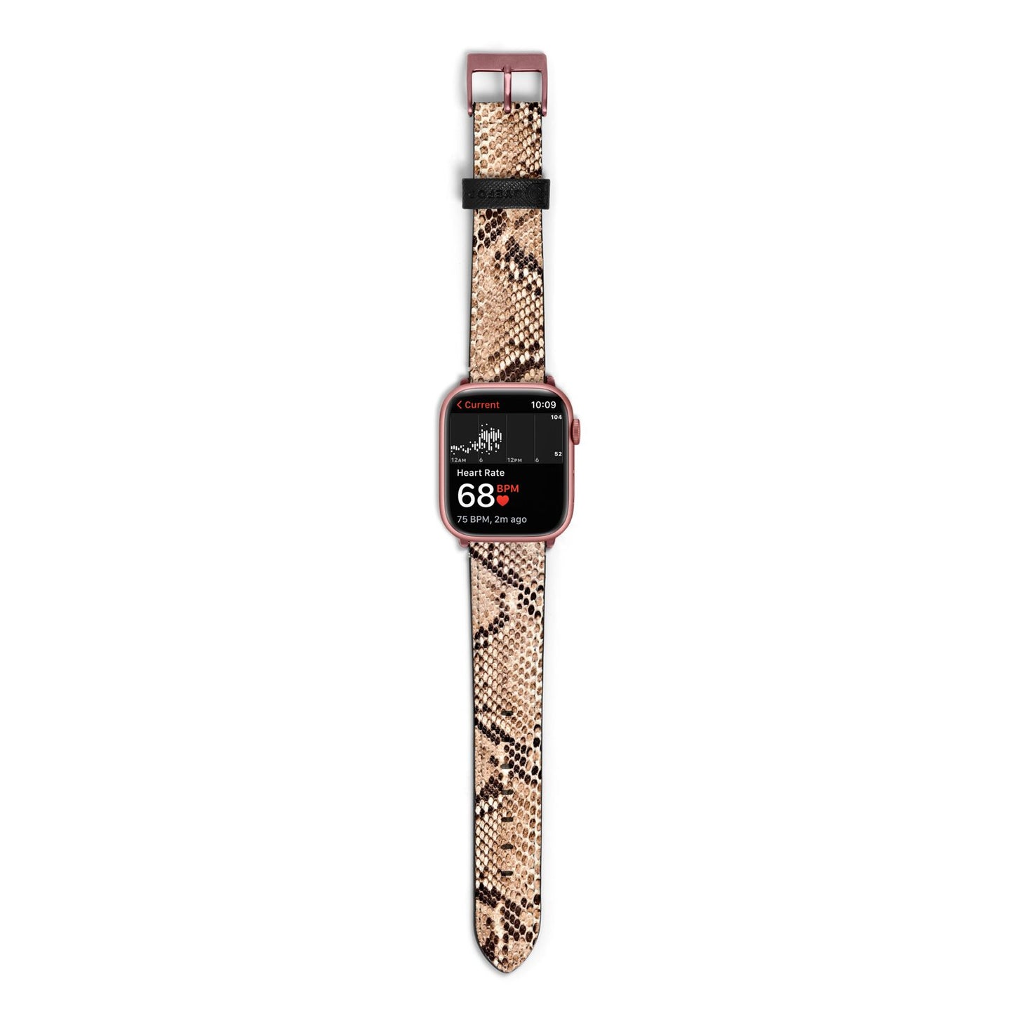 Snakeskin Apple Watch Strap Size 38mm with Rose Gold Hardware