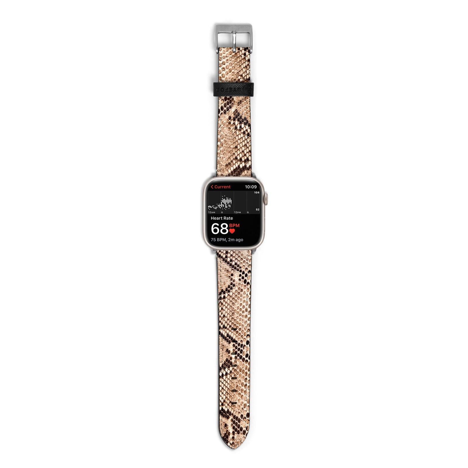 Snakeskin Apple Watch Strap Size 38mm with Silver Hardware