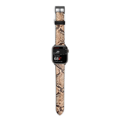 Snakeskin Apple Watch Strap Size 38mm with Space Grey Hardware