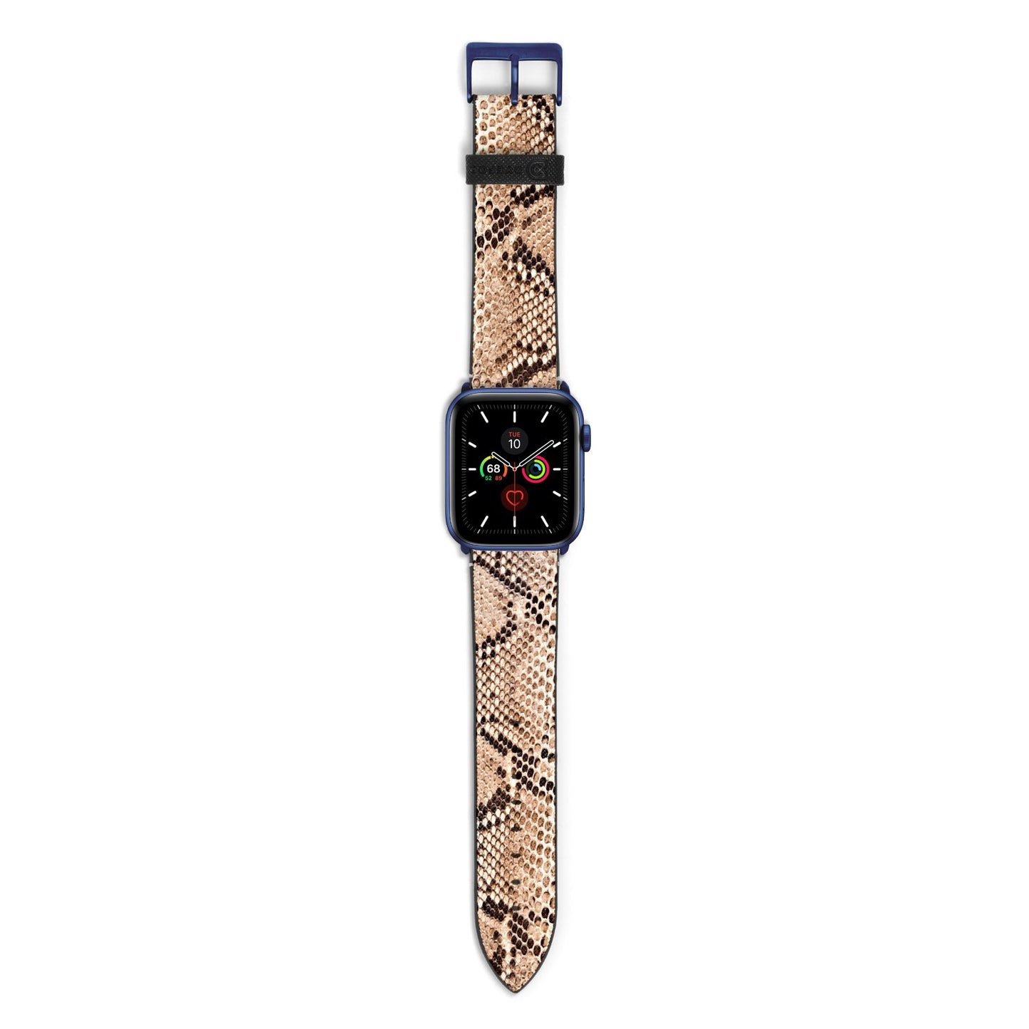 Snakeskin Apple Watch Strap with Blue Hardware