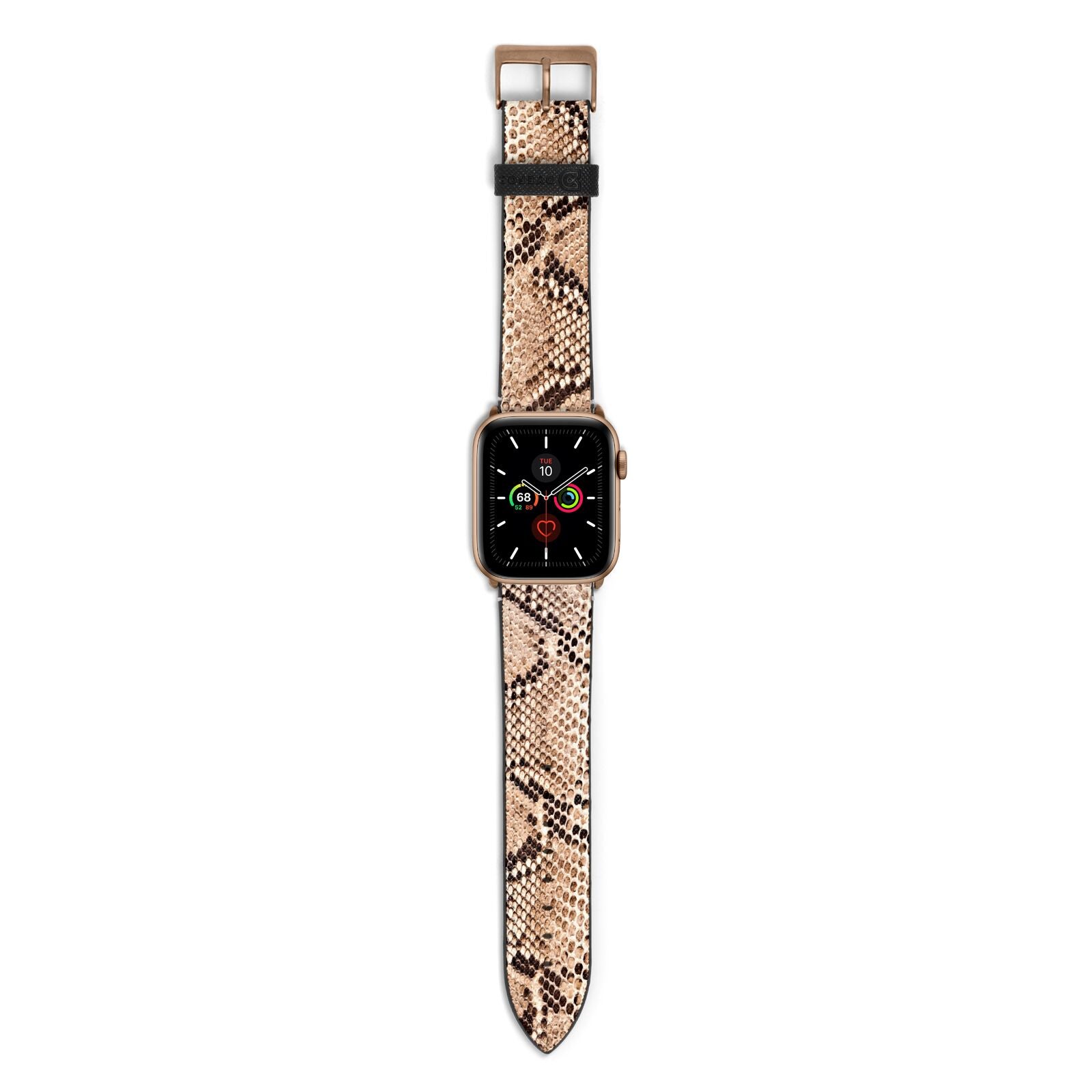 Snakeskin Apple Watch Strap with Gold Hardware
