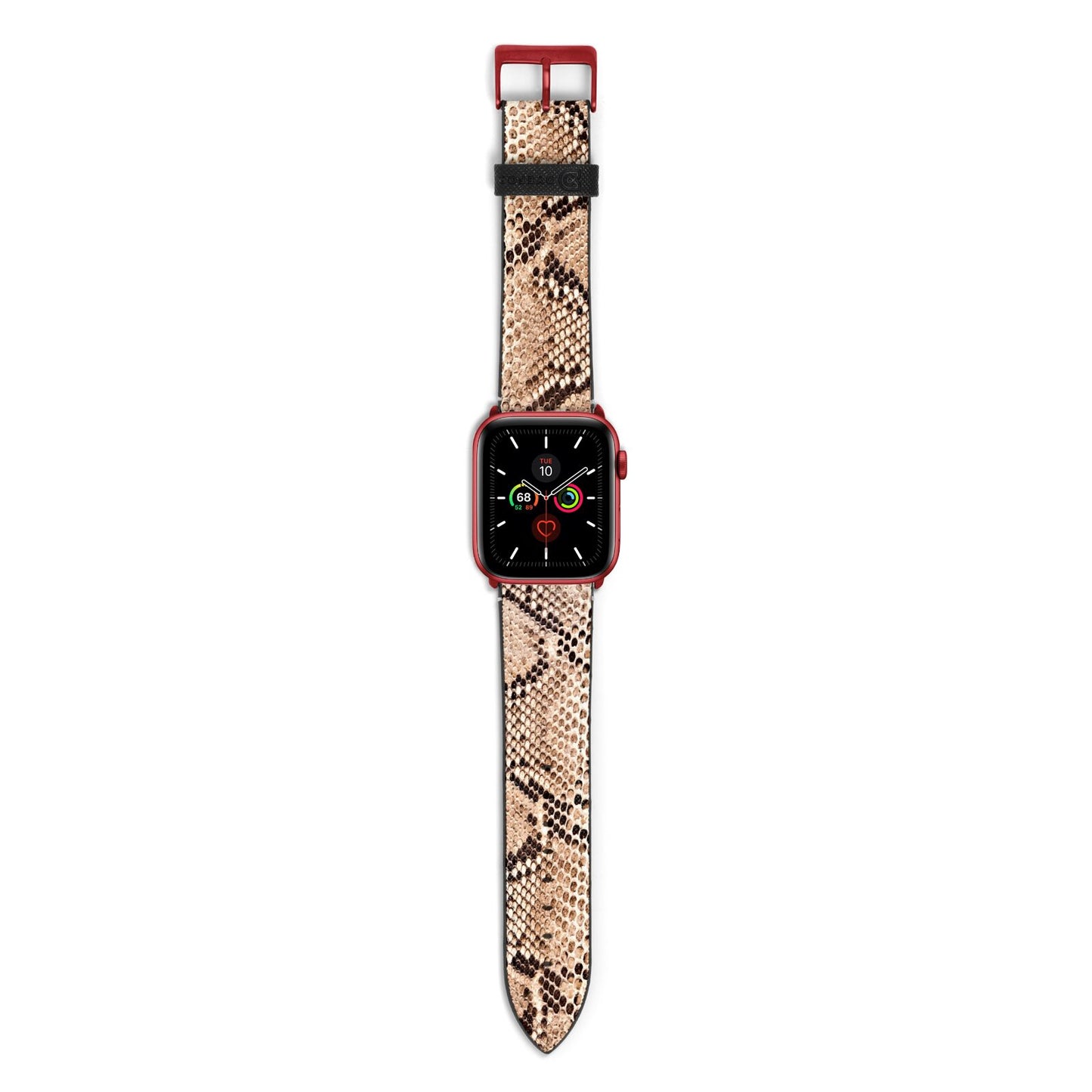 Snakeskin Apple Watch Strap with Red Hardware