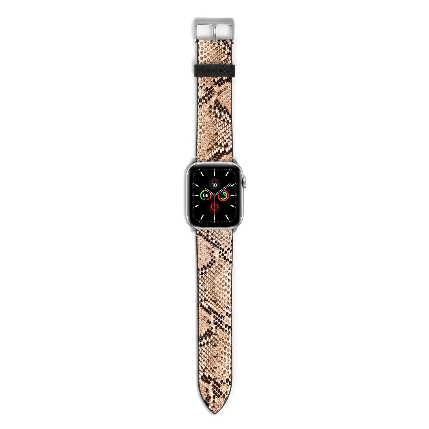 Snakeskin Apple Watch Strap with Silver Hardware