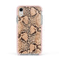 Snakeskin Apple iPhone XR Impact Case Pink Edge on Silver Phone