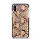 Snakeskin Apple iPhone Xs Impact Case Black Edge on Silver Phone