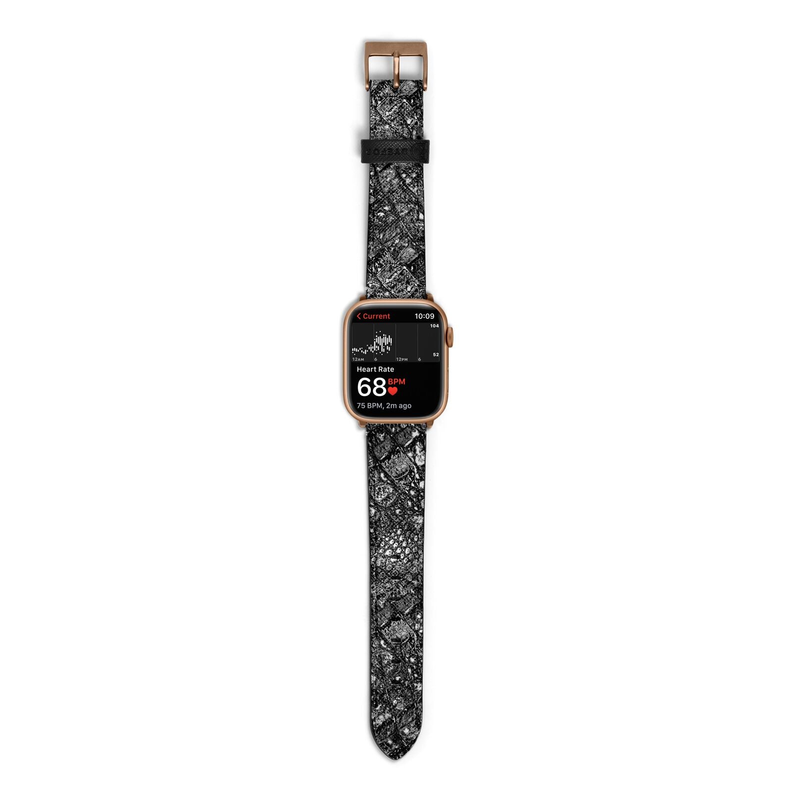 Snakeskin Design Apple Watch Strap Size 38mm with Gold Hardware