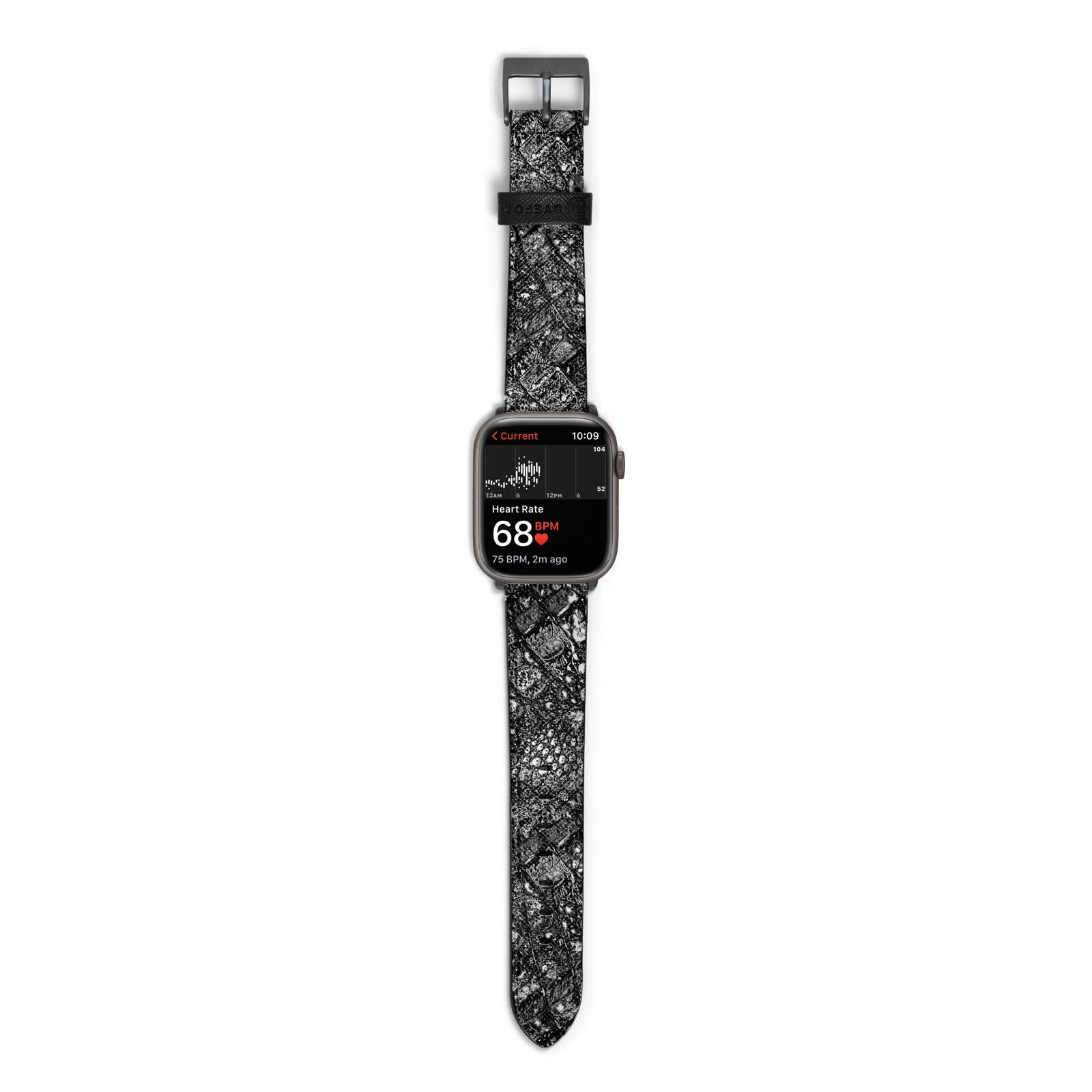 Snakeskin Design Apple Watch Strap Size 38mm with Space Grey Hardware