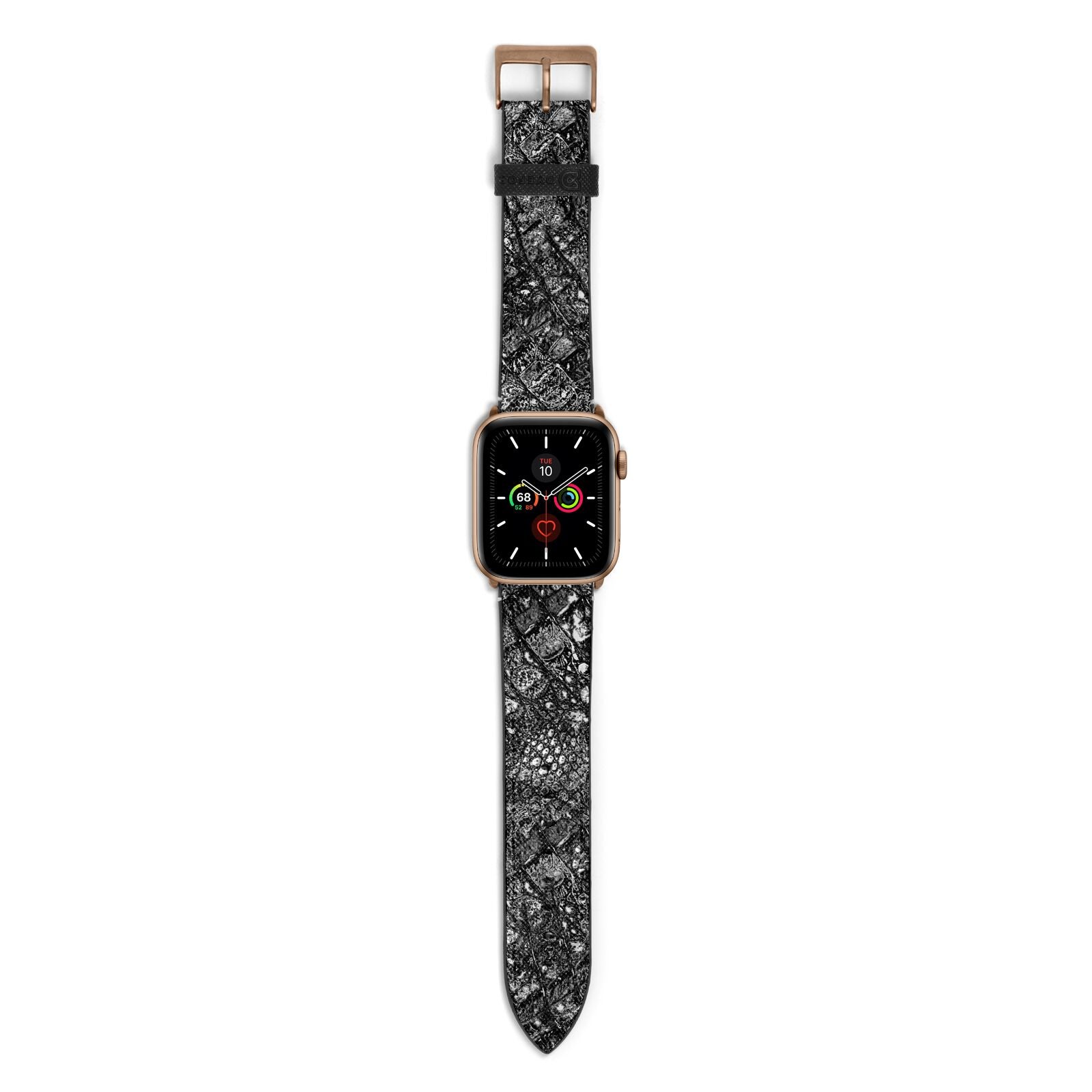Snakeskin Design Apple Watch Strap with Gold Hardware