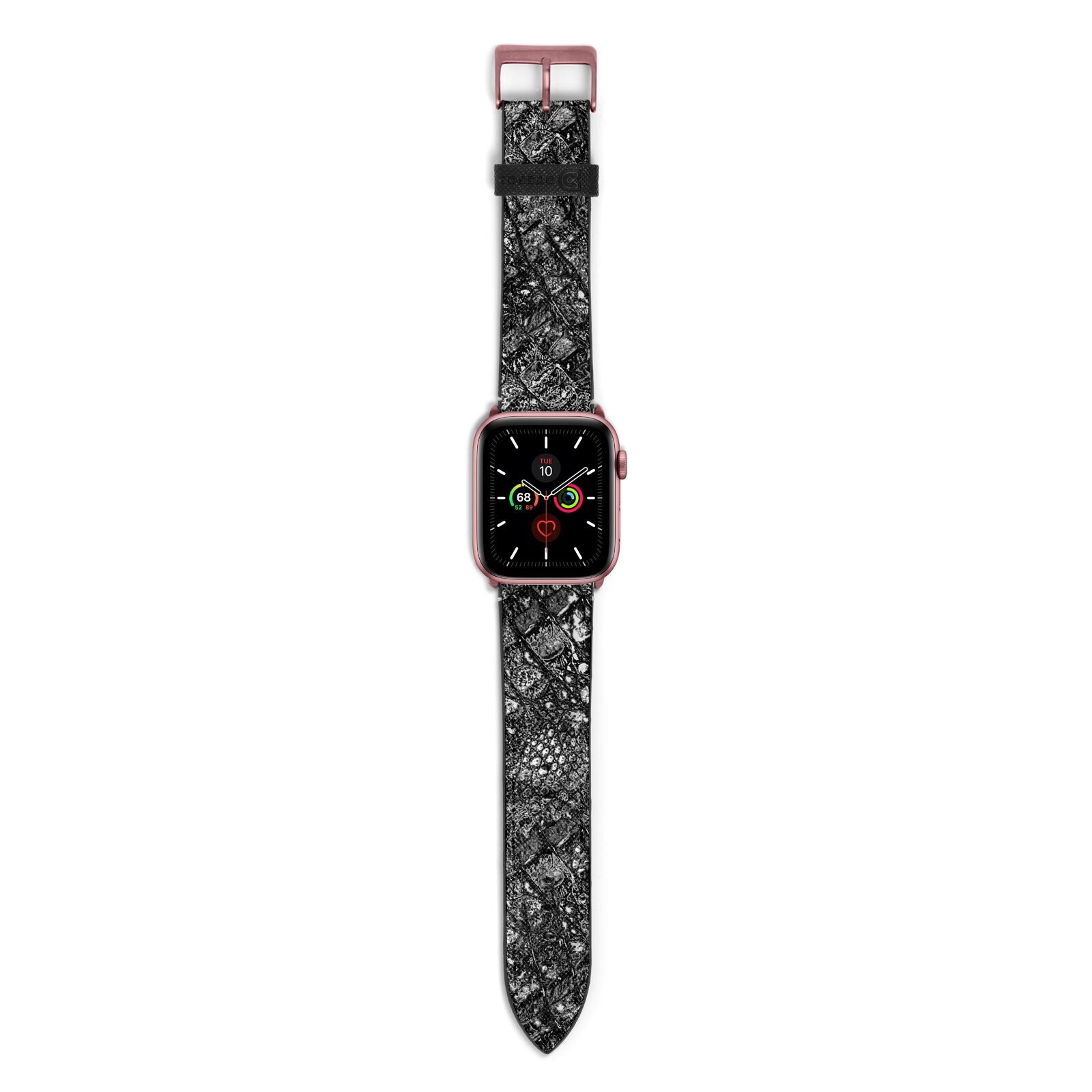 Snakeskin Design Apple Watch Strap with Rose Gold Hardware