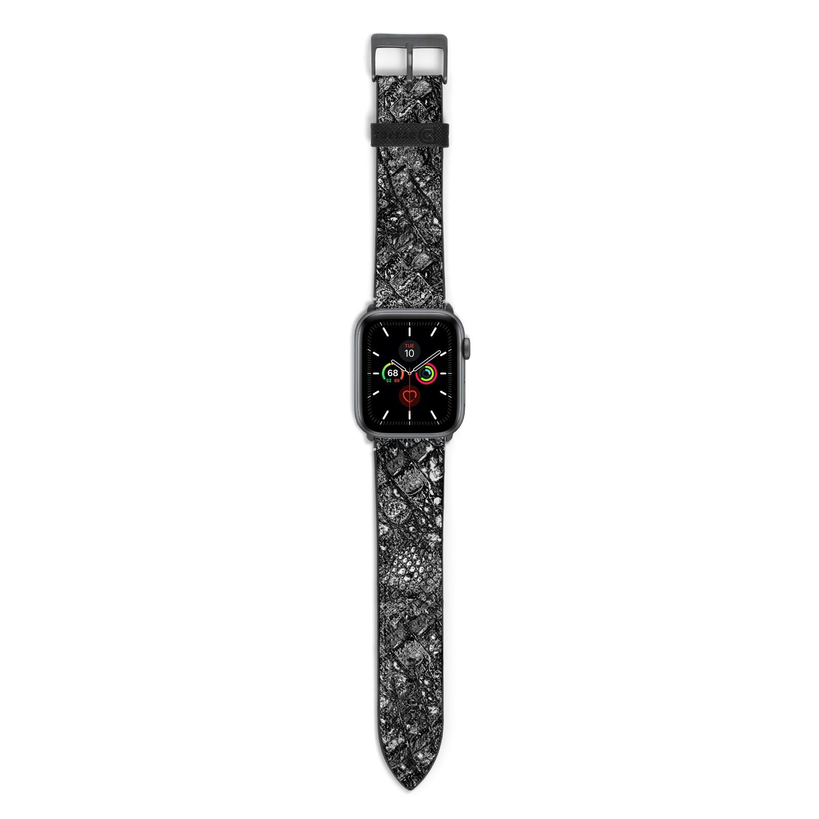 Snakeskin Design Apple Watch Strap with Space Grey Hardware