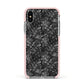 Snakeskin Design Apple iPhone Xs Impact Case Pink Edge on Silver Phone