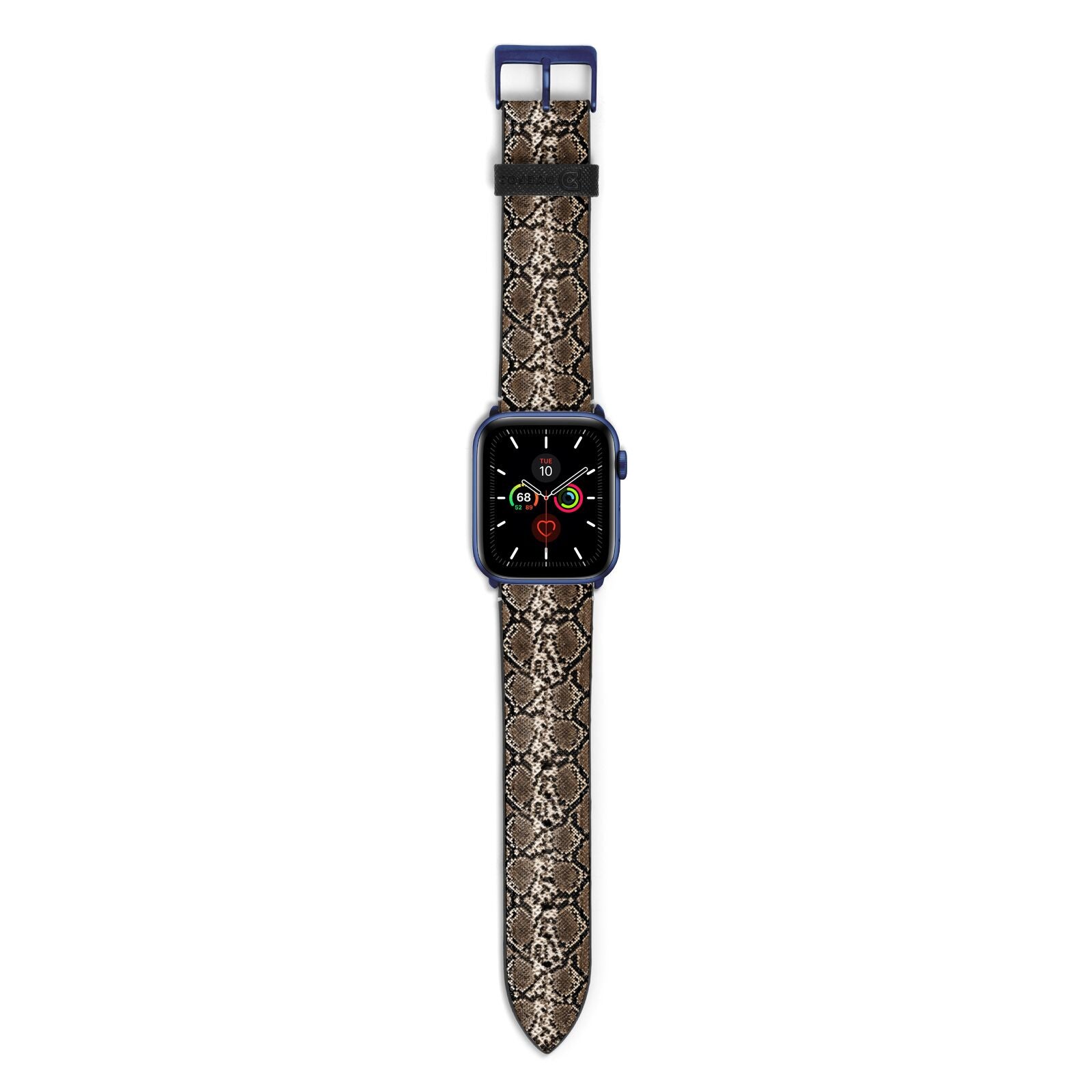 Snakeskin Pattern Apple Watch Strap with Blue Hardware