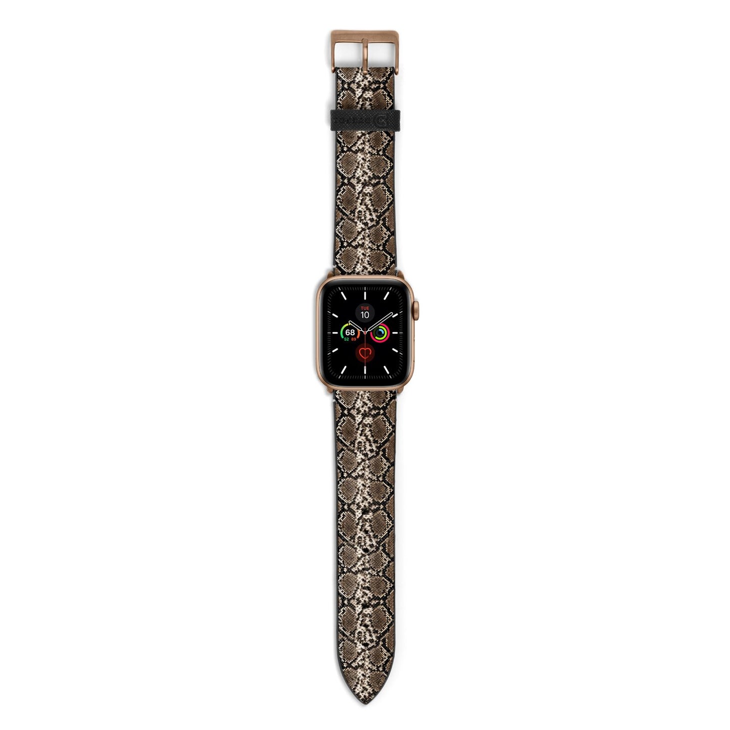 Snakeskin Pattern Apple Watch Strap with Gold Hardware