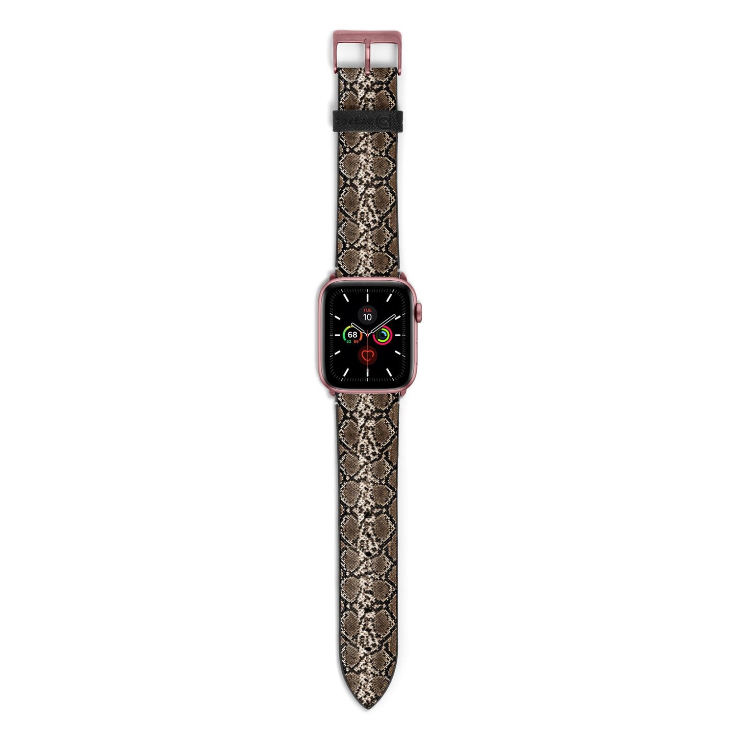 Snakeskin Pattern Apple Watch Strap with Rose Gold Hardware