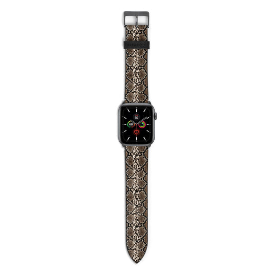 Snakeskin Pattern Apple Watch Strap with Space Grey Hardware