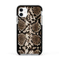 Snakeskin Pattern Apple iPhone 11 in White with Black Impact Case