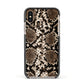 Snakeskin Pattern Apple iPhone Xs Impact Case Black Edge on Gold Phone