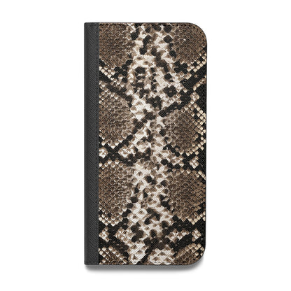 Snakeskin Pattern Vegan Leather Flip Samsung Case
