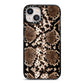 Snakeskin Pattern iPhone 13 Black Impact Case on Silver phone