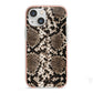 Snakeskin Pattern iPhone 13 Mini TPU Impact Case with Pink Edges