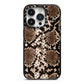 Snakeskin Pattern iPhone 14 Pro Black Impact Case on Silver phone