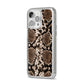 Snakeskin Pattern iPhone 14 Pro Max Glitter Tough Case Silver Angled Image