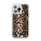 Snakeskin Pattern iPhone 14 Pro Max Glitter Tough Case Silver