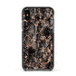 Snakeskin Print Apple iPhone Xs Impact Case Black Edge on Black Phone