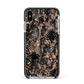 Snakeskin Print Apple iPhone Xs Max Impact Case Black Edge on Silver Phone