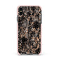 Snakeskin Print Apple iPhone Xs Max Impact Case Pink Edge on Black Phone