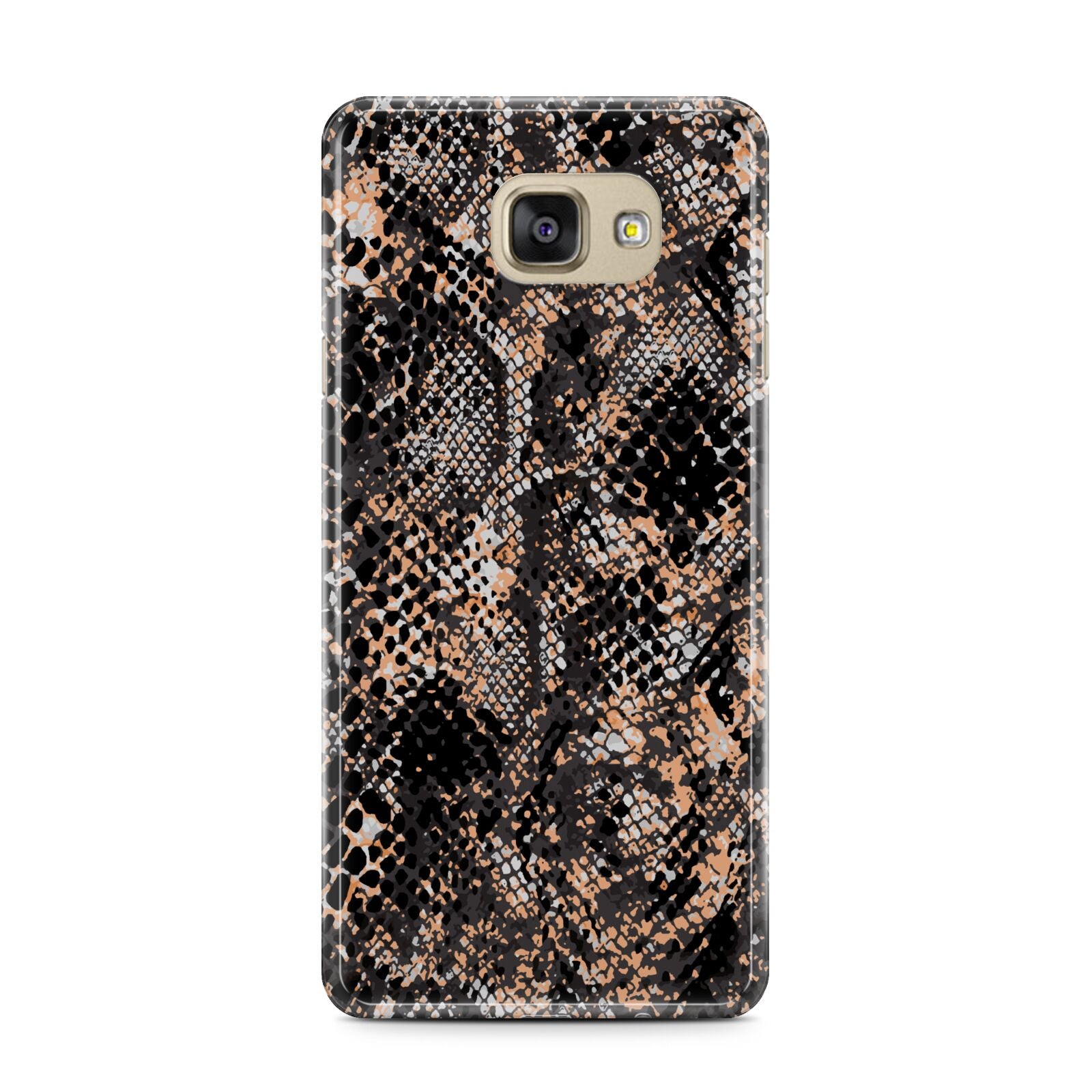 Snakeskin Print Samsung Galaxy A7 2016 Case on gold phone