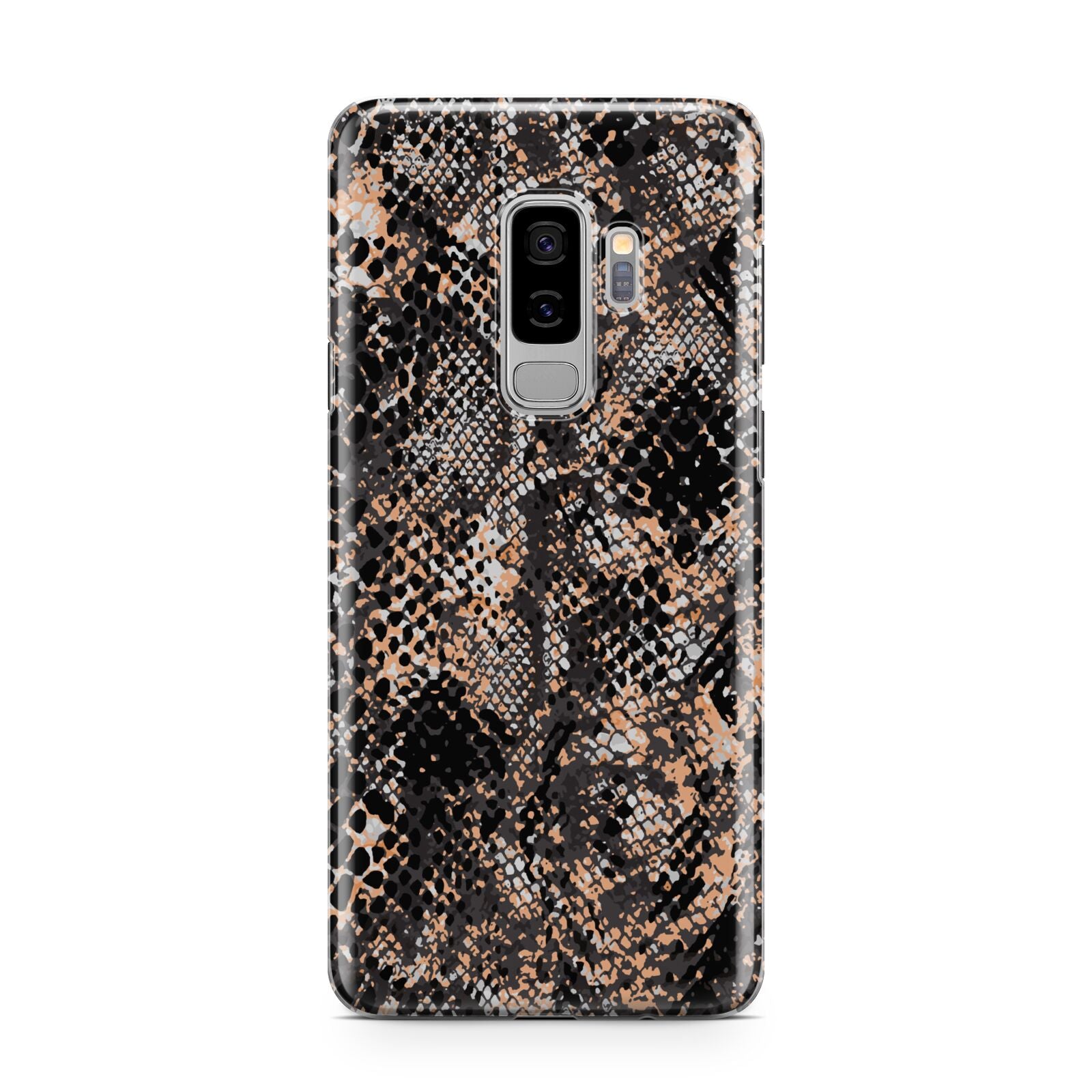 Snakeskin Print Samsung Galaxy S9 Plus Case on Silver phone